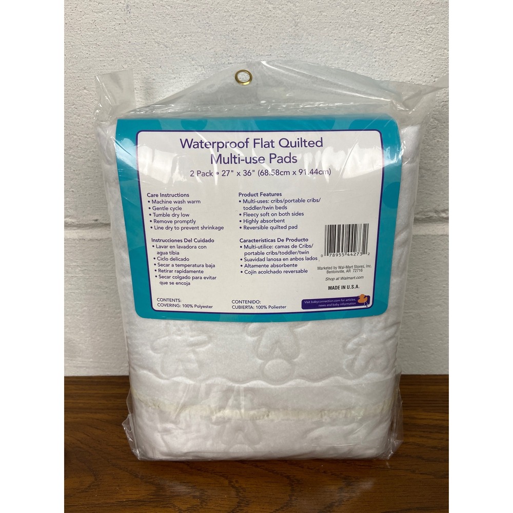 Baby Connection Waterproof Flat Quilted Multi-Use Pads 2 Pack 27 x 36 NEW - Picture 2 of 4
